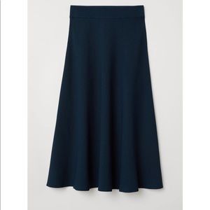 H&M dark teal midi circle skirt